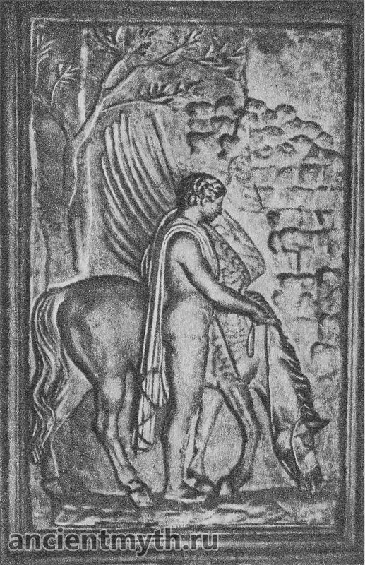 Bellerophon com o cavalo alado Pegasus