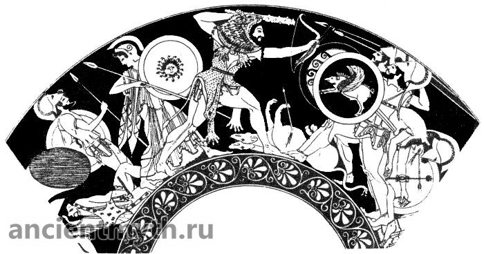 Hercules melawan raksasa berkepala tiga Geryon