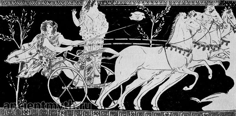 Pelops with Hippodamia on a chariot