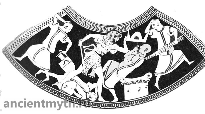 Hercules membunuh Busiris, raja Mesir